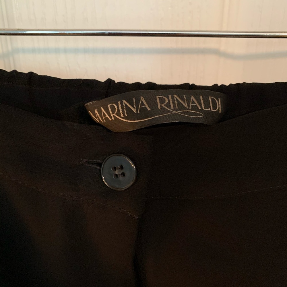 Marina Rinaldi Black Trousers and Red-White Side Stripe - Picture 4 of 7
